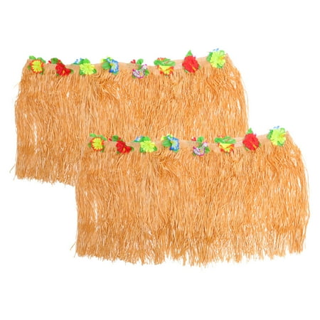 

WORGEOUS 2pcs Party Table Skirt Hawaii Style Table Skirt Adorn Scene Layout Prop Tinsel Party Decoration