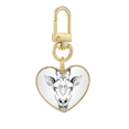 thumbnail image 1 of Tibetan antelope Animal Portrait Gold Heart Keychain Metal Keyring Holder, 1 of 3
