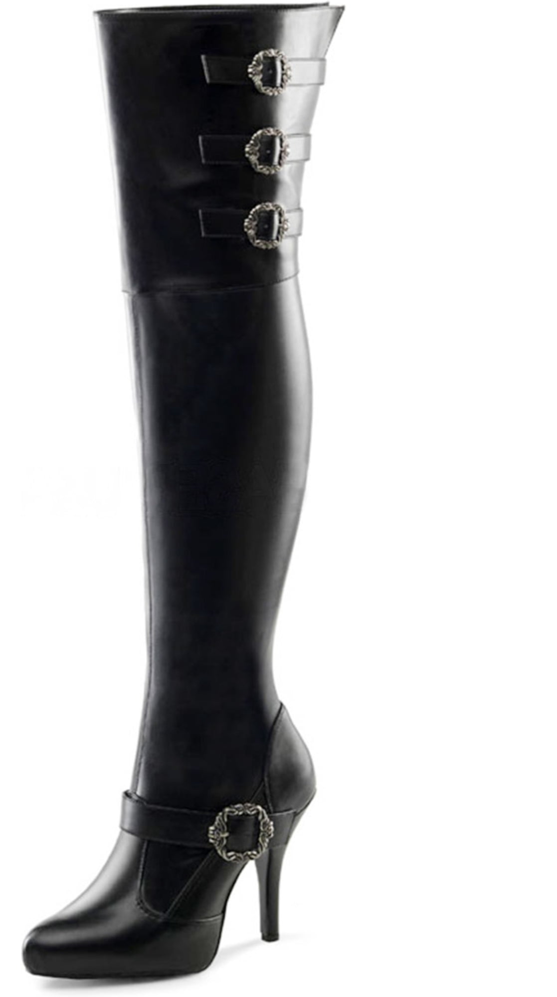 Funtasma Black WIDE WIDTH WIDE SHAFT Thigh High Pirate Boots with 5