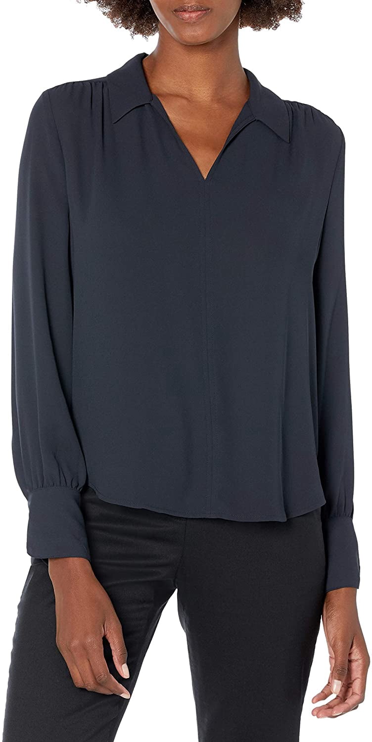 Women s Georgette Long Sleeve Collared 