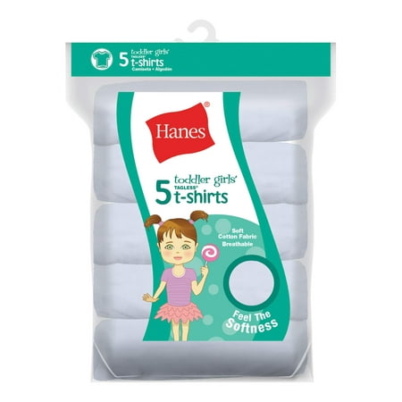 Toddler Girl Cotton Crew T-shirts, 5 Pack