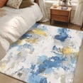 thumbnail image 5 of Rectangle Rug 4x6ft Area Rug,Retro Abstract Artwork Area Rugs for Living Room Bedroom,Blue Yellow Gray Art Pattern Floor Mat Non-Slip Non-Shedding Carpet Indoor Accent Rugs, 5 of 9
