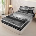 thumbnail image 2 of Erosebridal Desert Cowboy Zipper Queen Comforter Set with Fitted Sheet and 2 Pillowcases,Cactus Horse Horseshoe Stars Western Zipper Bedding Set,Black Reversible,4pcs, 2 of 7