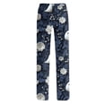 thumbnail image 7 of Zydvens Women Halloween Pajama Pants Wide Leg Lounge Wear with Pockets Soft Elastic Waist Drawstring Sleepwear Bottoms Knit Pumpkin Bat Print Costume Cosplay Party S-3XL, 7 of 7