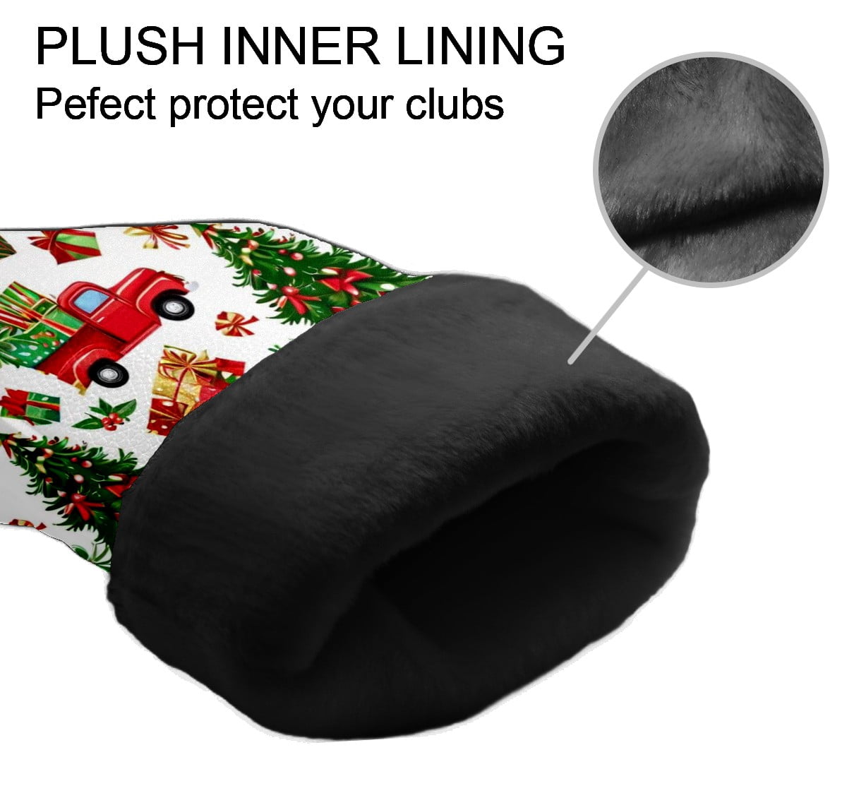 Golf Club Covers, Christmas Premium PU Leather Driver Hybrid Putter Head Covers with Velvet Lining, Waterproof Golf Gifts for Men Women