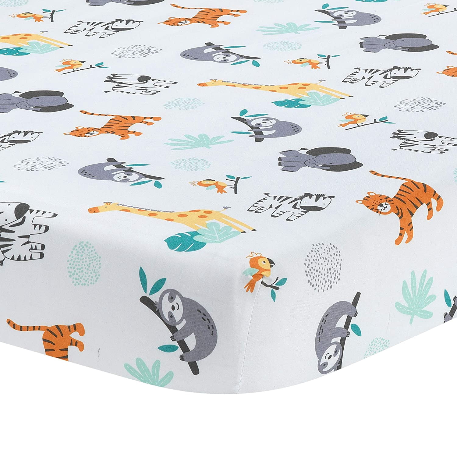 Mighty Jungle 3-Piece Crib Bedding Set with Quilt Sheet and Skirt