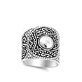 thumbnail image 4 of Wide Aztec Design Infinity Boho Ring .925 Sterling Silver Bali Band Jewelry Female Male Size 9, 4 of 4