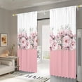 thumbnail image 3 of WNOOHIY Aesthetic Pink Peony Floral Bouquet Light-Filtering Curtains,39.5" × 87", Set of 2 Panels, 3 of 7