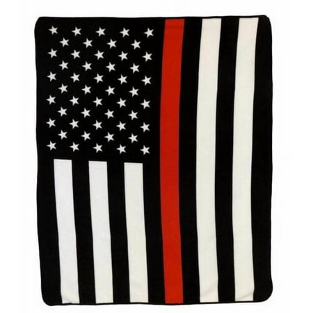 UPC: 0753569820083 | Blanket – Thin RED Line USA Fire Department 50×60 Polar Fleece New Super Soft