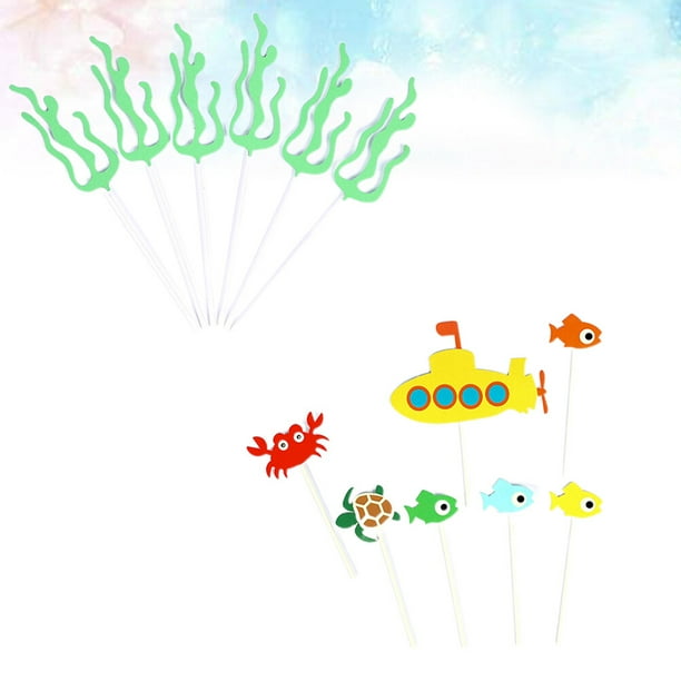 Lot de 48 Décoration de gâteau feuille de tortue cupcake topper Lot de 48 Décoration de gâteau feuille de tortue cupcake topper