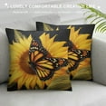 thumbnail image 3 of JEUXUS  Pillow Covers , Sunflower Butterfly Decorative Throw Pillow Covers Flower Sunflower Pillowcase Farmhouse Cushion Cases for Sofa Couch Outdoor Home Decorations, 3 of 5