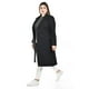 thumbnail image 2 of Abrigo largo con boton Roman Fashion /Tallas Extras, 3017 (Negro) negro 38, 2 of 6