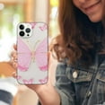 thumbnail image 3 of COMIO  Glitter Clear Phone Case for iPhone 15 Case for Women Girls, Golden Butterflies, Cute Love Heart Shaped Pattern, Slim Fit Hard Protective Case Cover for iPhone 15 6.1'', 3 of 4