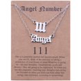 thumbnail image 4 of 2 Pcs Collier Ange et Chiffres Anglais Anciens Bijoux de Numérologie pour Femmes Plaqué Acier Inoxydable, 4 of 9