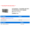 thumbnail image 2 of A/C Condenser - Compatible with 2015 - 2018 Kia Sorento 2.4L 4-Cylinder 2016 2017, 2 of 2
