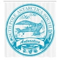 thumbnail image 3 of Ambesonne Vintage Airplane Shower Curtain, South Antarctica, 69"Wx70"L, Sky Blue White, 3 of 3