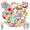 4A-50pcs, variant on 35pcs-100pcs Colorful Stationery Stickers Tropical DIY Stickers Beach Kids Stickers Toy for Suitcase Phone Laptop