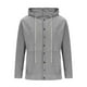 thumbnail image 5 of pstuiky mangas largas para hombre, Camisas de manga larga con capucha y botones lisos y bolsillos informales de lino a la moda para hombre top de hombre xl, 5 of 9