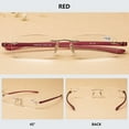 thumbnail image 3 of MAGIMODAC Anti Blue Light Reading Glasses Metal Rimless Clear Ultralight Slim Readers with Case (1 Pcs Red with Blue Light Blocking Lens, +3.5), 3 of 5