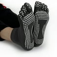 thumbnail image 1 of Black Yoga Toe Socks w/ Slip-free Silicone Texturizing Beads, 1 of 2