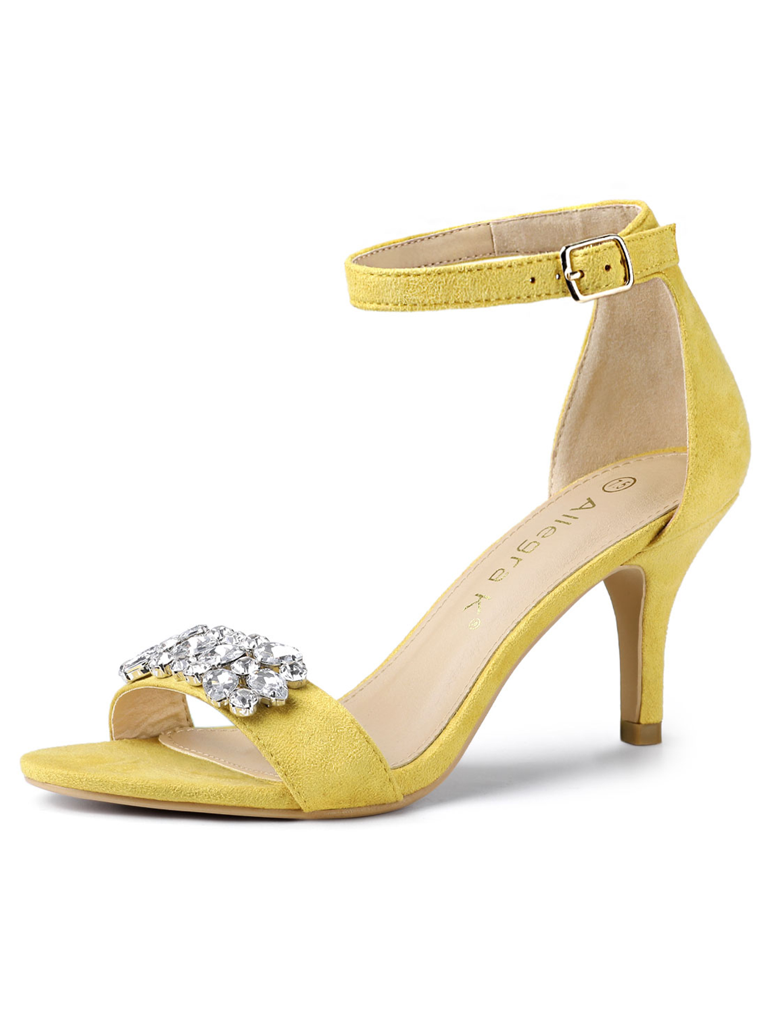 yellow barely there heels