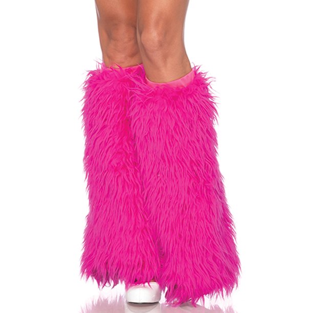 Hot Pink Furry Leg Warmers Womens Costume Accessory