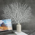 thumbnail image 2 of AF0001L Peacock tree coral branch double head (3# sea tree) white 45cm PP, 2 of 7