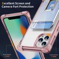 thumbnail image 4 of Allytech Clear Case for iPhone 8 Plus/7 Plus with Card Slot, Four Matte Corners Drop Protection, Ring Holder Kickstand, Shockproof Anti-Scratch Ultra Slim & Lightweight Case Cover, Pink, 4 of 8