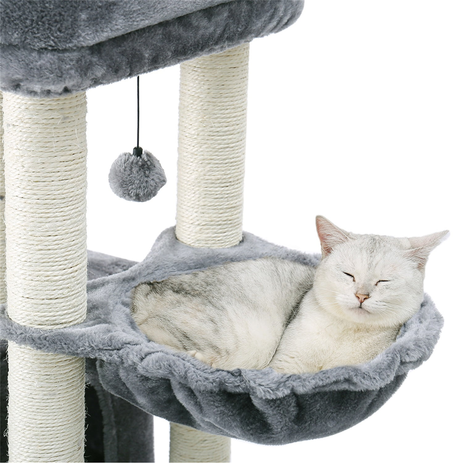 Pefilos 47" Cat Tree House for Indoor Cats, Cat Condo with Sisal Scratching Posts, Cat Tower with Pink Top Perch for Kittens, Blue Pefilos 47" Cat Tree House for Indoor Cats, Cat Condo with Sisal Scratching Posts, Cat Tower with Pink Top Perch for Kittens, Blue
