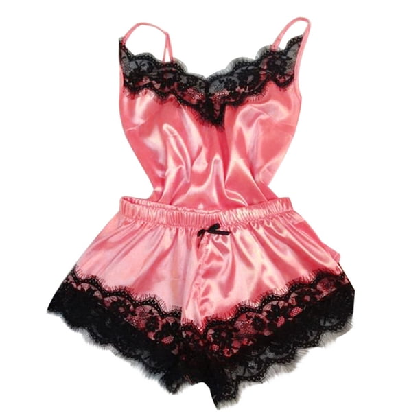 Gibobby Lencería mujer erótica Lenceria Sexy para Mujer Transparente Ropa Interior Lenceria Vestidos de Mujer Sexis Bralette y Tanga Conjunto Interior Mujer(Rojo de la sandía, XG)
