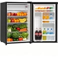 thumbnail image 1 of Mini-frigo de 4,5 Pi3 avec Congélateur, Faible Bruit 38 dB, Réfrigérateur Compact à Porte Réversible avec Thermostat Réglable, Écoénergétique pour Chambre, Bureau, Dortoir, Noir/argent/blanc, 1 of 7