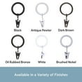 thumbnail image 5 of Kenney Clip Rings for 5/8" to 3/4" Diameter Curtain Rods, Dark Brown, Set of 14, 5 of 5