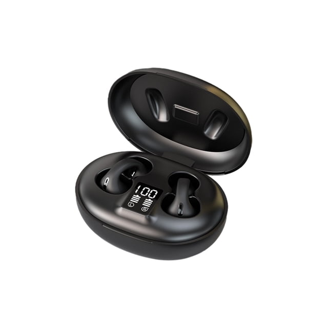 Audífonos de Reducción de Ruido Clip-On Bluetooth 5.3 No en el Oído,Estéreo Hifi Inalámbrico con Caja de Carga,Audífonos Bluetooth en el Oído para Llamadas Deportivas Hd
