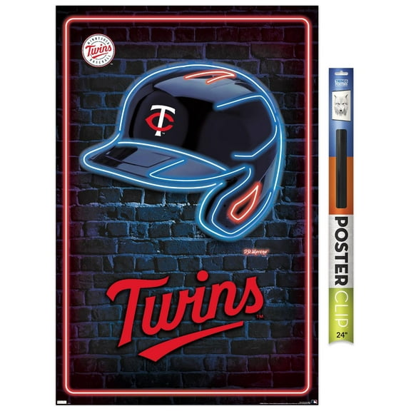 MLB Minnesota Twins - Neon Helmet 23 Wall Poster, 22.375" x 34"