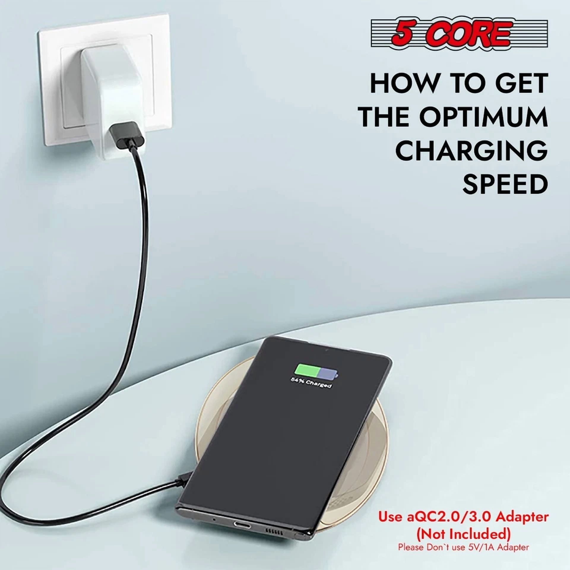 CRESTIN- 5Core Wireless Phone Charging Pad 15W Wire Less Fast Slim Charger Mat Cargador