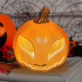 thumbnail image 6 of Opehuo Halloween Pumpkin Lantern Decor with Spooky Face-Plastic Hollowed-out Pumpkin Lights Statue for Front Porch,Party,Front Door,Vintage Classic Pumpkin Lights For Fireplace Mantle,H, 6 of 6