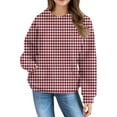 thumbnail image 2 of Mercatoo Kids Loose Tops Girls 𝗛oodie Cute Plaid Long Sleeve Fashion Sweatshirts Lightweight 𝗛oodie with Pockets, 2 of 7