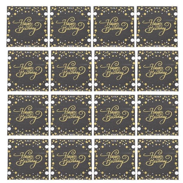 100Pcs Creative Dot Printed Pattern Napkins for Birthday Party (Black)