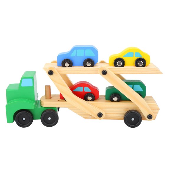 LHCER Children Wooden Toy Cute Transport Cart + Mini Car Model Early Educational Toys,Children Toy,Car Toy