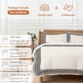 thumbnail image 6 of 3 Piece Black Cream Greek Key Duvet Cover Set Full Size,Microfiber Comforter/Quilt Cover with Corner Ties and 2 Pillowcases,Geometric Greece Ancient Rustic All Season Soft Bedding with Zipper Closure, 6 of 8