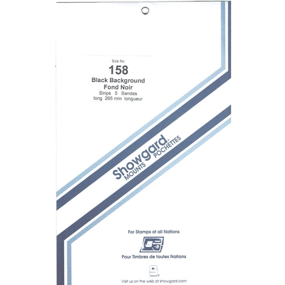 Showgard Stamp Mounts Size 158 Strip Black