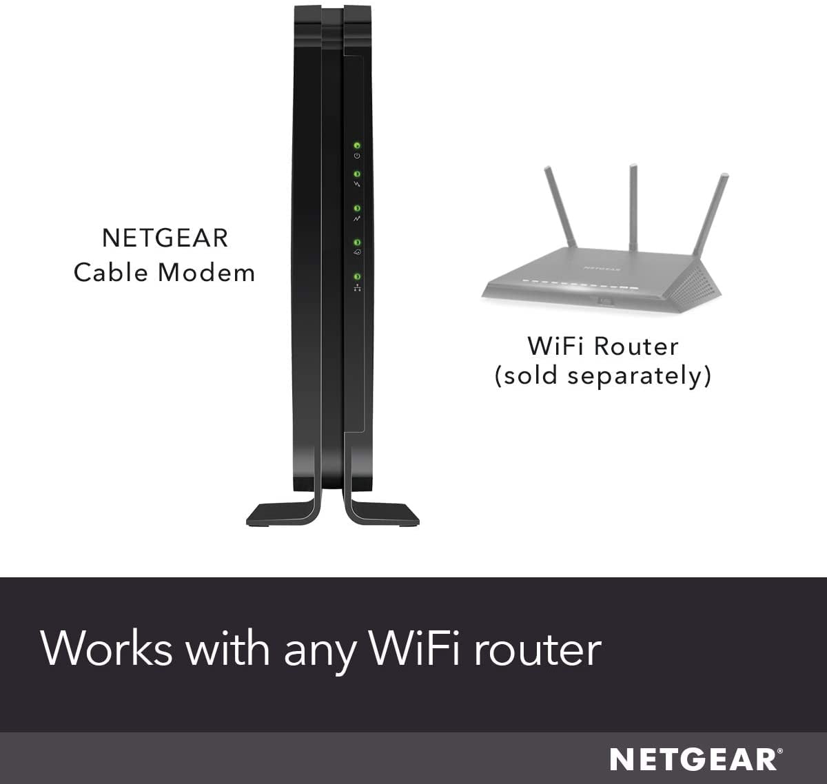 Netgear Cable Modem Cm500 Compatible With All Cable Providers Including Xfinity By Comcast Spectrum Cox For Cable Plans Up To 300 Mbps Docsis 3 0 Walmart Com Walmart Com