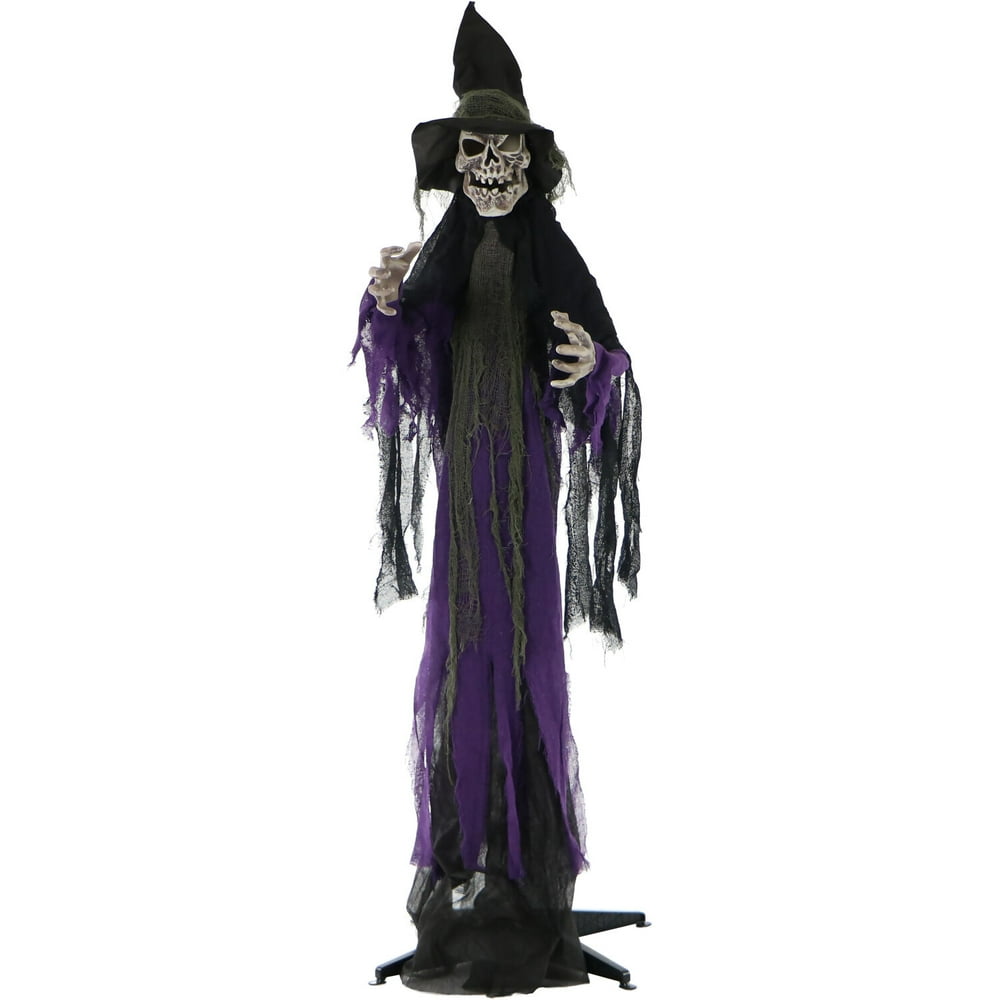 Haunted Hill Farm LifeSize Skeleton Witch Prop w/ 6Function Multi