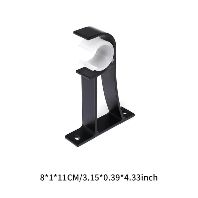 pitrice (Black-2pcs) Roman pole bracket Curtain pole bracket - Side mounted single bracket