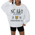 thumbnail image 2 of Women's Gameday Couture Ash North Carolina A&T Aggies Premium Fleece Pullover Sweatshirt, 2 of 5