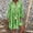 Green, variant on Women's Casual Tennis Dress for Everyday Wear Button Front Sleeve Loose Print with Comfortable Fit for Women’s V Plus Size Green S
