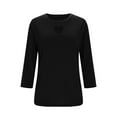 thumbnail image 6 of Miluxas Women's Heart Cut Out Oversized Sweatshirts 3/4 Sleeve Pullover Tops Black XL(XL), 6 of 8