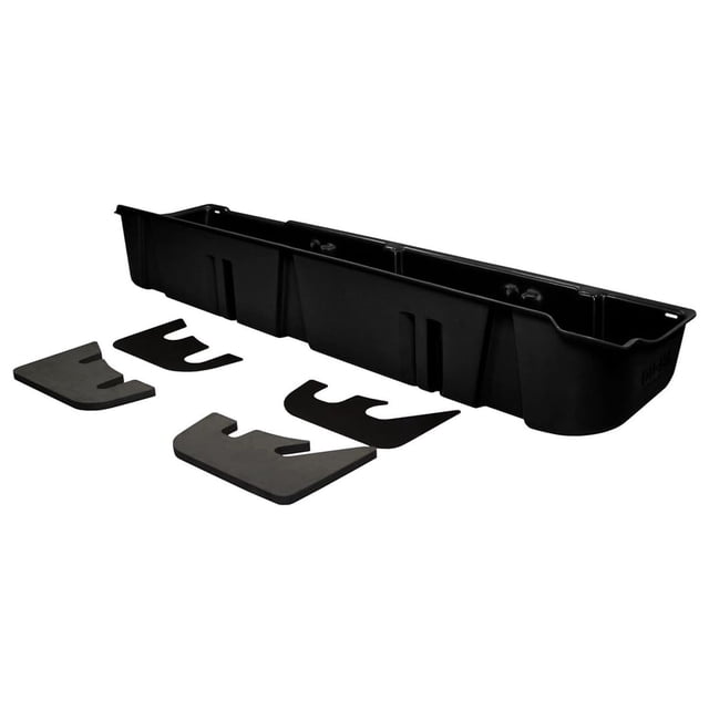 Fits 2009-2014 Ford F-150 Du-Ha Under Seat Storage Unit 20075 Under Rear Seat; 1 Compartment; With Removable Gun Rack Inserts; Black; Heavy Duty Polyethylene