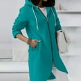 thumbnail image 6 of Hoodies for Women Zpanxa Women's Solid Color Zip up Hoodie, Long Irregular Hem Long Coat, Plus Size Winter Warm Sweatshirts Jackets Hoodies Outerwear with Pockets Mint Green L, 6 of 6