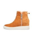 thumbnail image 3 of STEVEN by Steve Madden Bamby Camel Fur Lined Fashion Wedge Sneaker Ankle Bootie (Camel, 5.5), 3 of 5